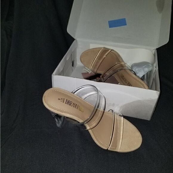 Clear Dream Paris Open Toes Chunky Heel Shoe nwt - Picture 10 of 10